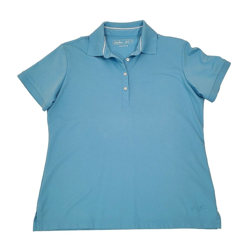 Lady Hagen Women Hydro Dri  Short Sleeve Golf Polo Shirt Blue Medium Quick Dry